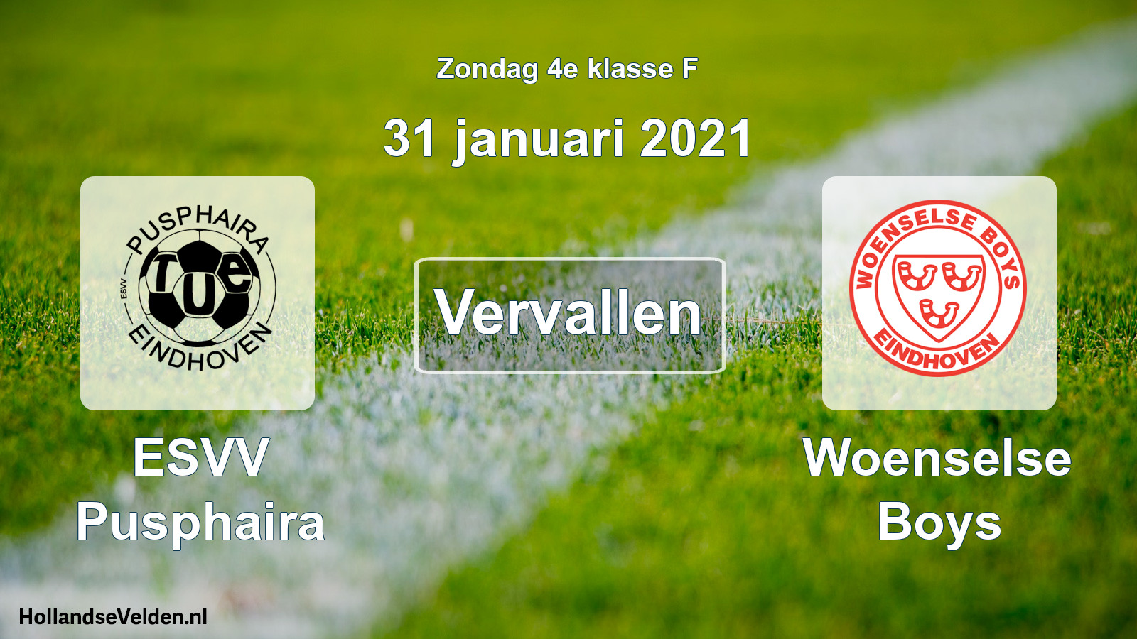 Scheduled Match: ESVV Pusphaira - Woenselse Boys (31 January 2021)