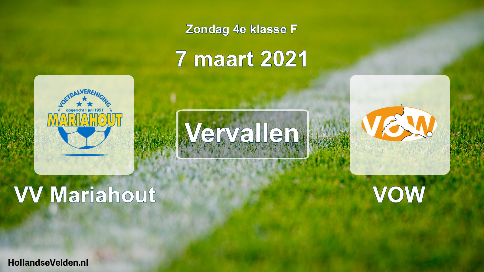 Scheduled Match: VV Mariahout - VOW (7 March 2021)