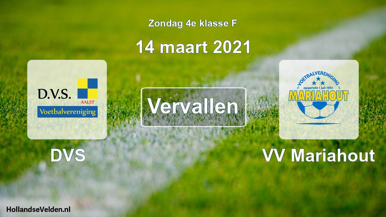 Scheduled Match: DVS - VV Mariahout (14 March 2021)