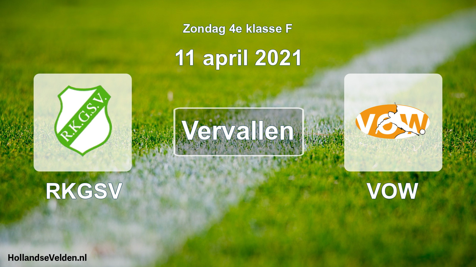 Scheduled Match: RKGSV - VOW (11 April 2021)