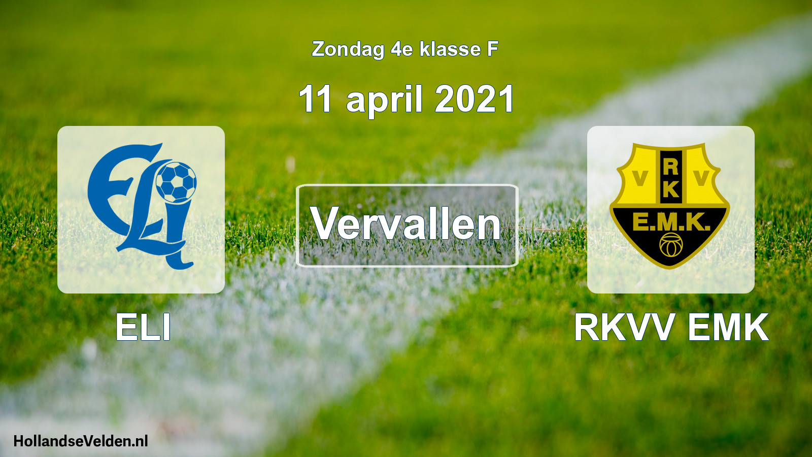 Scheduled Match: ELI - RKVV EMK (11 April 2021)