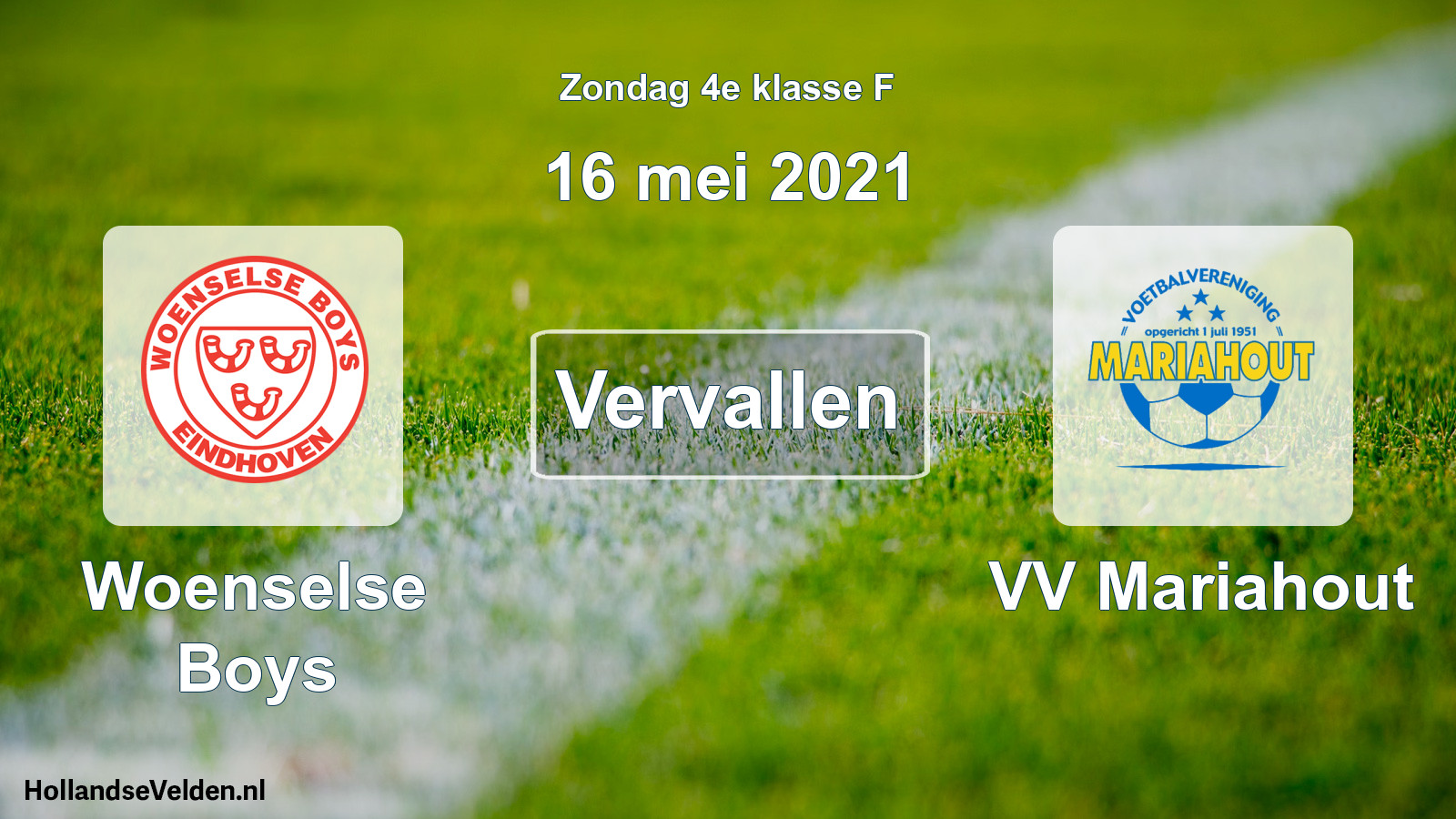 Scheduled Match: Woenselse Boys - VV Mariahout (16 May 2021)