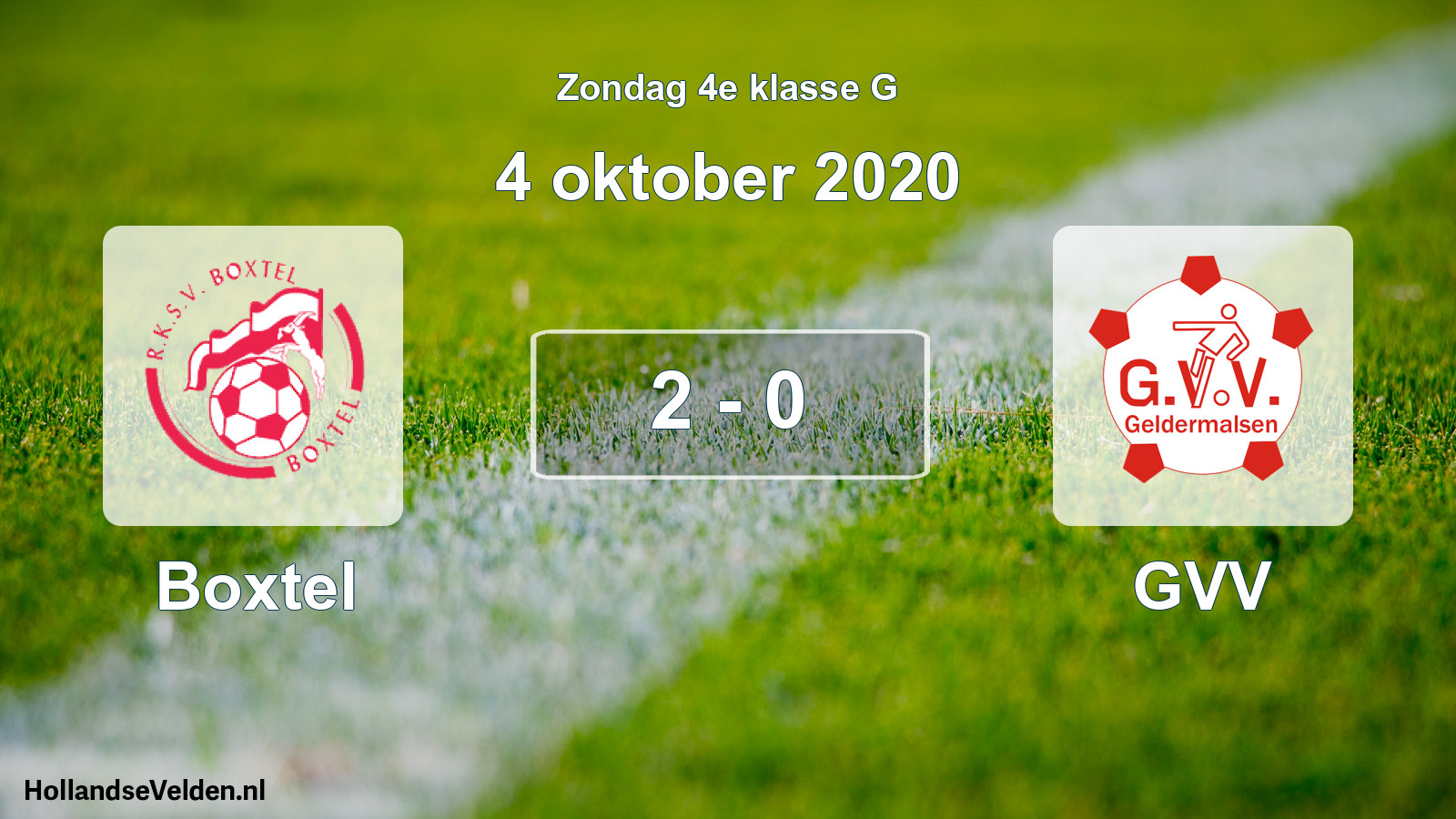 Total number of matches played: Boxtel - GVV 2 - 0 (4 October 2020)