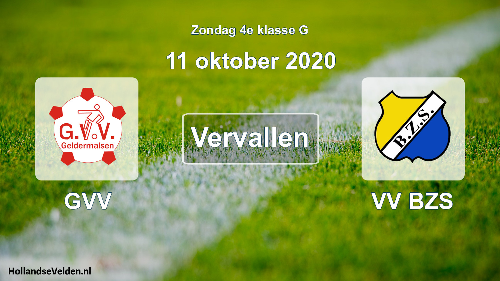 Scheduled Match: GVV - VV BZS (11 October 2020)