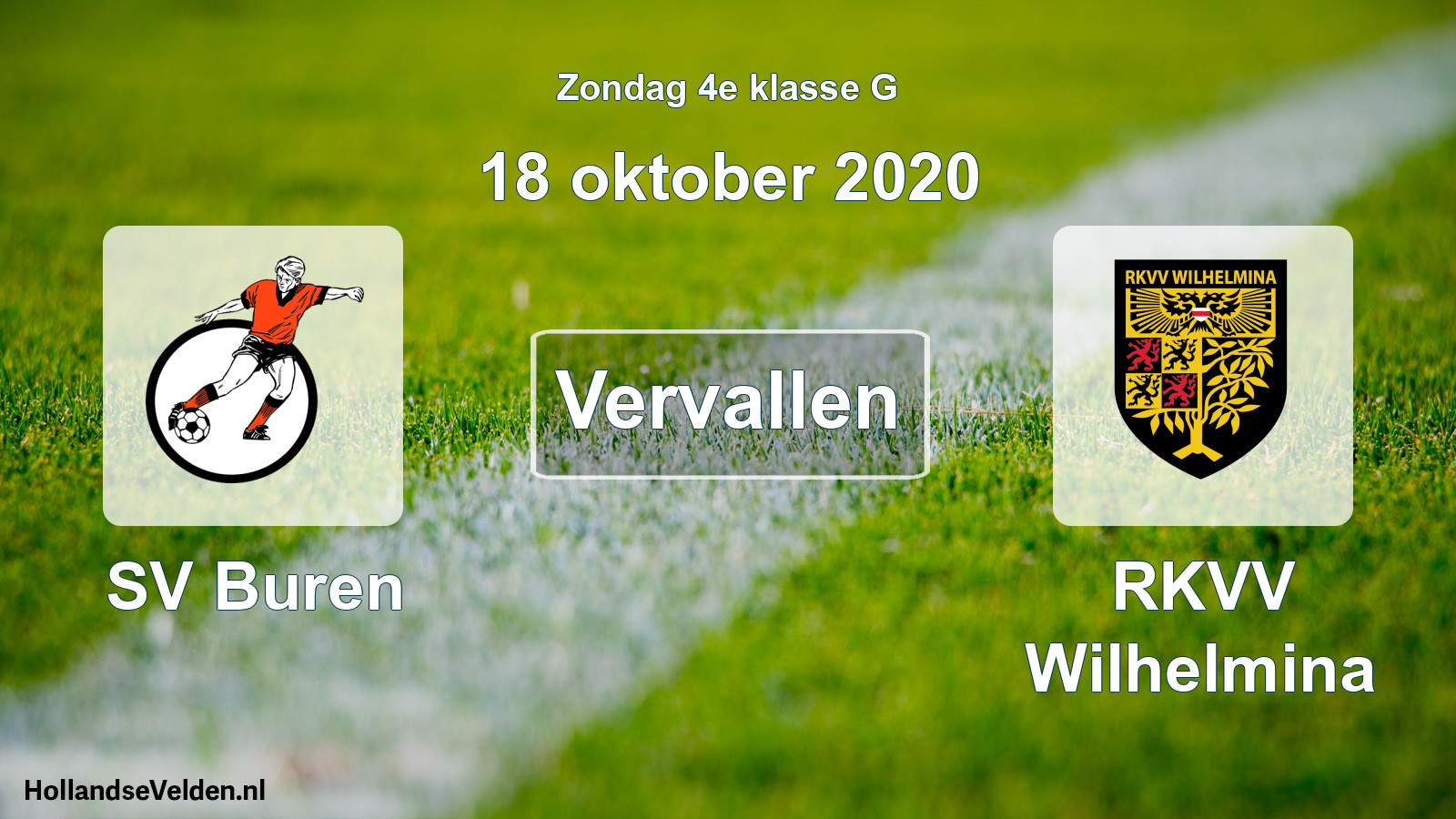 Scheduled Match: SV Buren - RKVV Wilhelmina (18 October 2020)