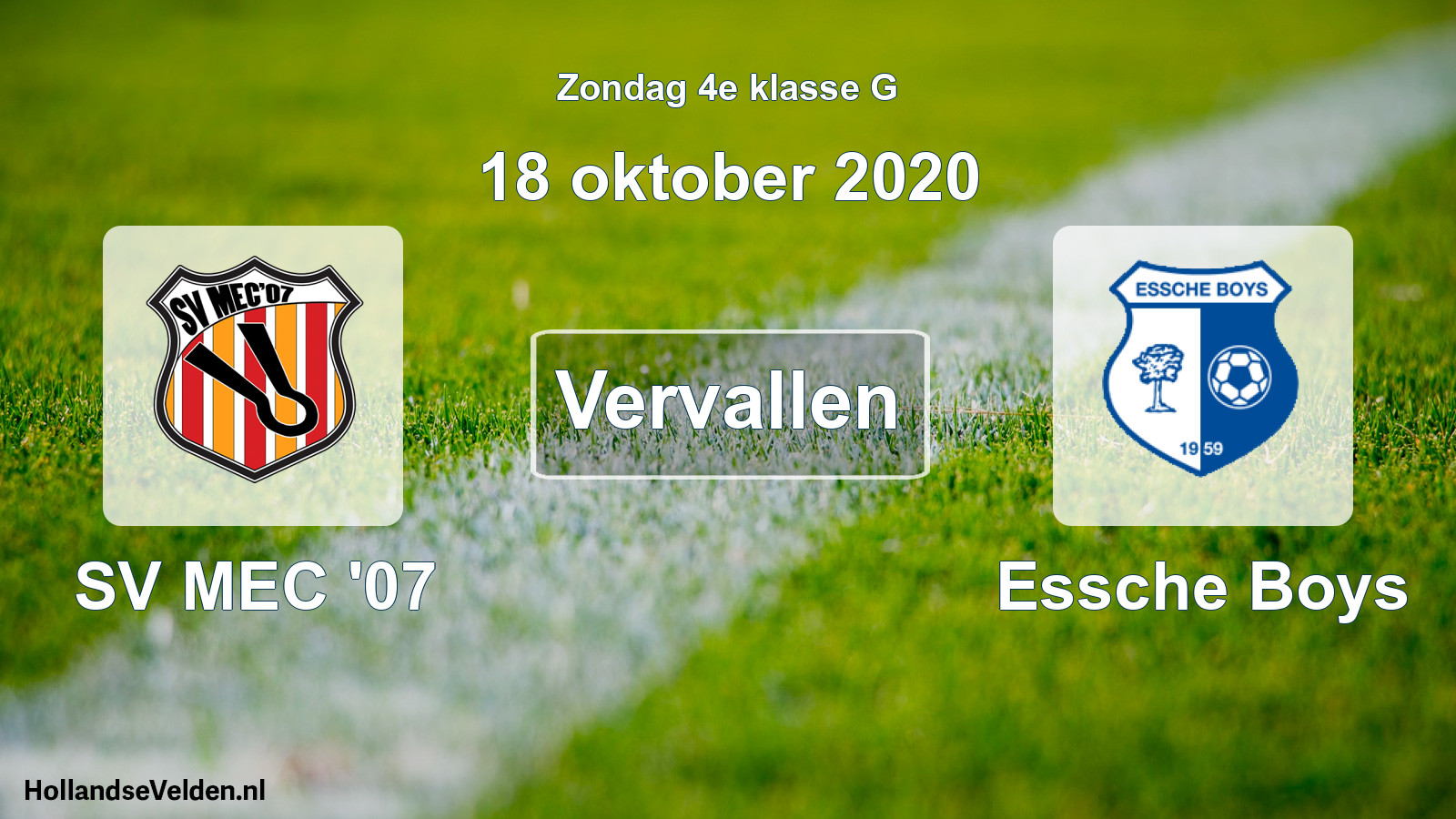 Scheduled Match: SV MEC '07 - Essche Boys (18 October 2020)