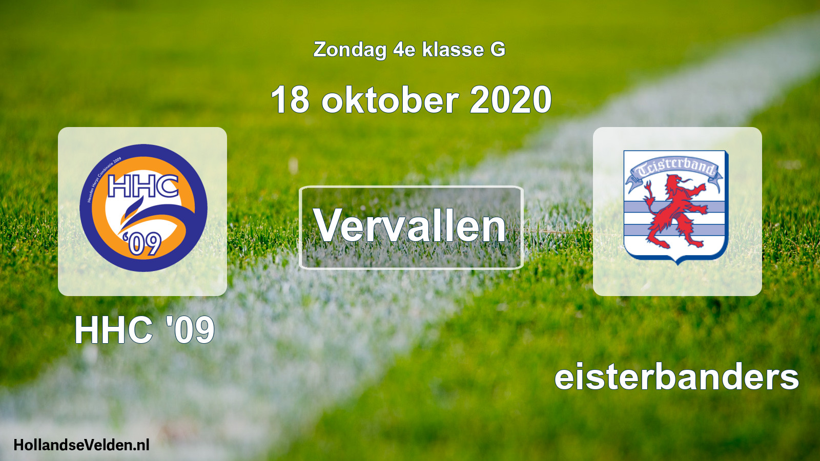 Scheduled Match: HHC '09 - Teisterbanders (18 October 2020)
