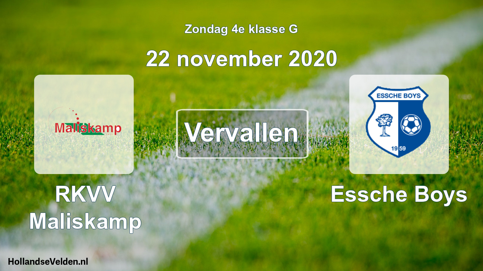 Scheduled Match: RKVV Maliskamp - Essche Boys (22 November 2020)