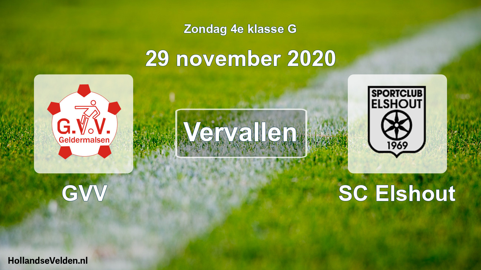 Scheduled Match: GVV - SC Elshout (29 November 2020)