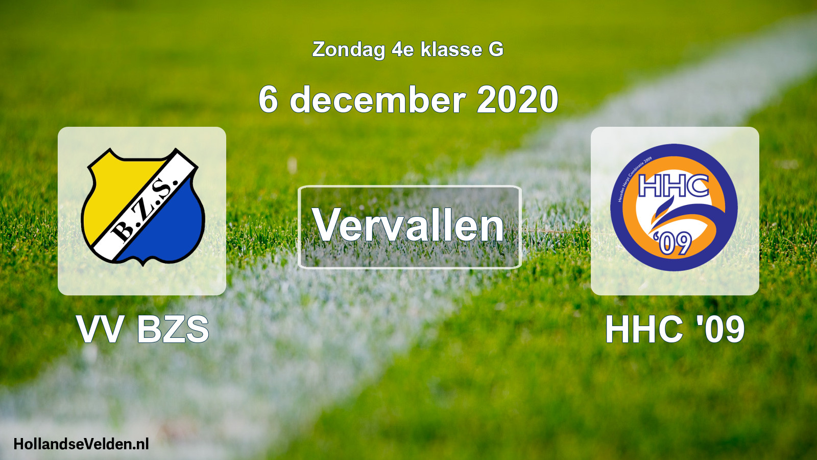 Scheduled Match: VV BZS - HHC '09 (6 December 2020)