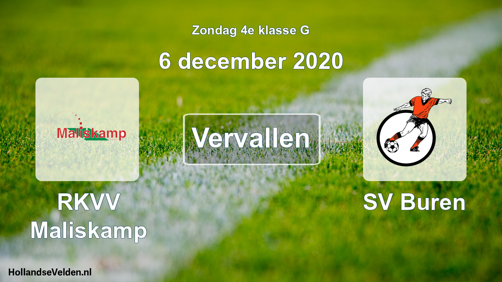 Scheduled Match: RKVV Maliskamp - SV Buren (6 December 2020)