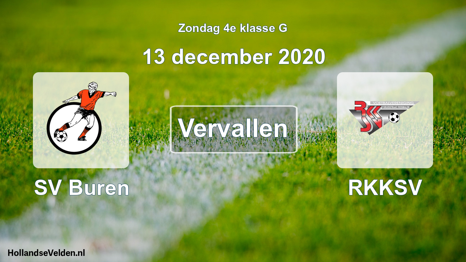 Scheduled Match: SV Buren - RKKSV (13 December 2020)