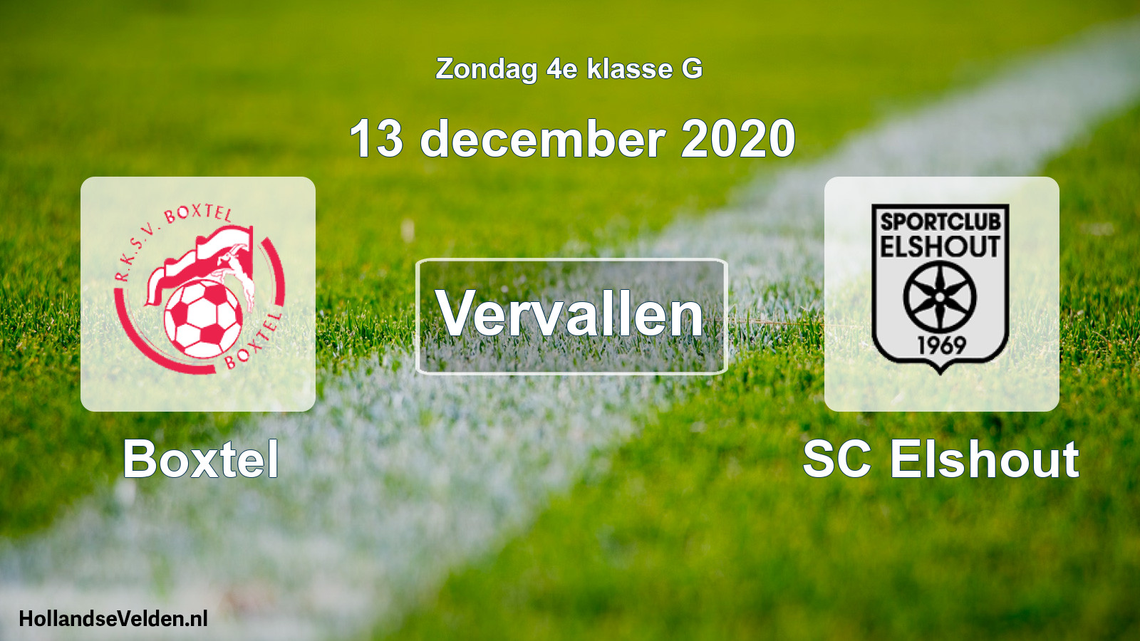 Scheduled Match: Boxtel - SC Elshout (13 December 2020)
