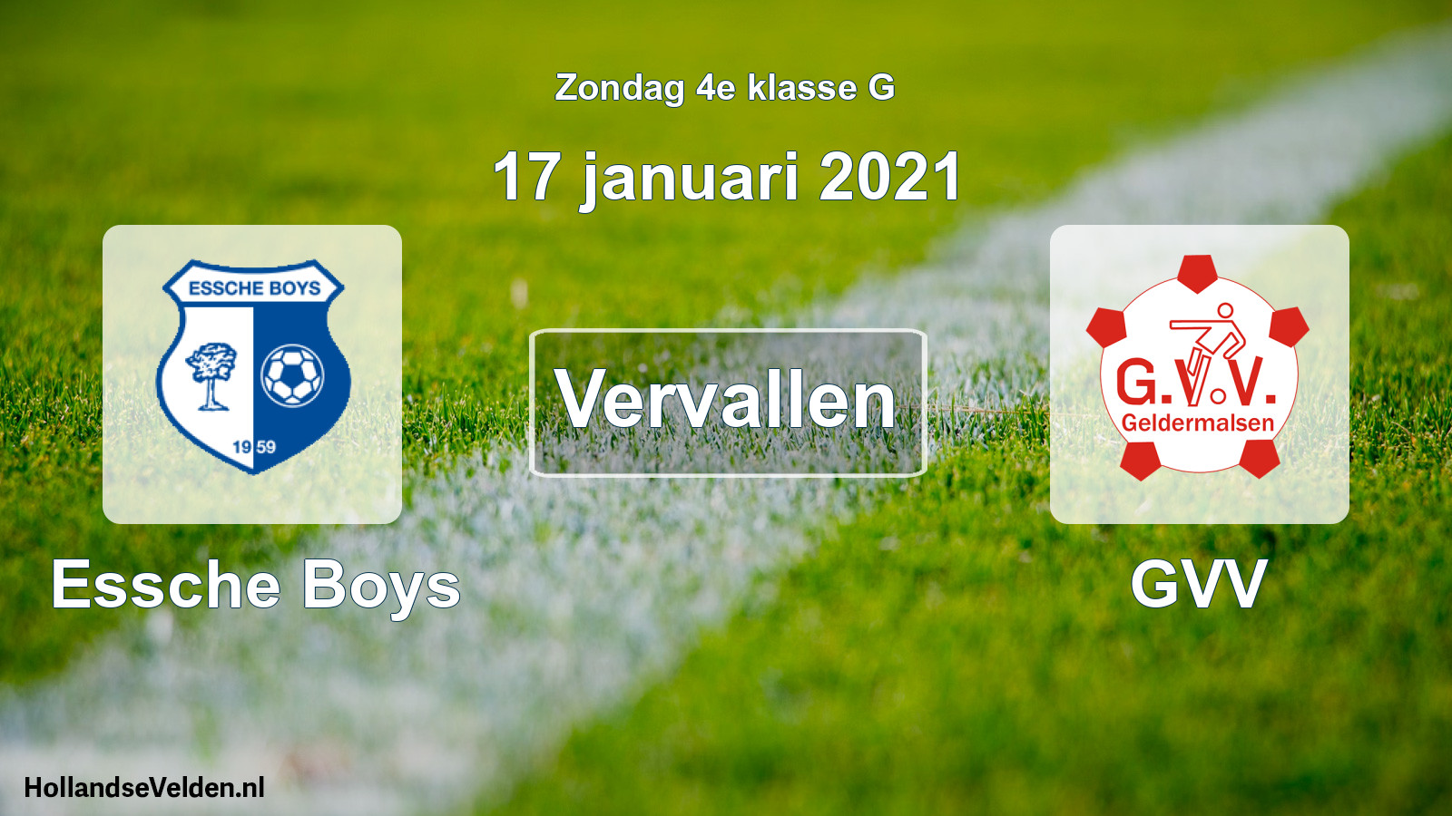 Scheduled Match: Essche Boys - GVV (17 January 2021)