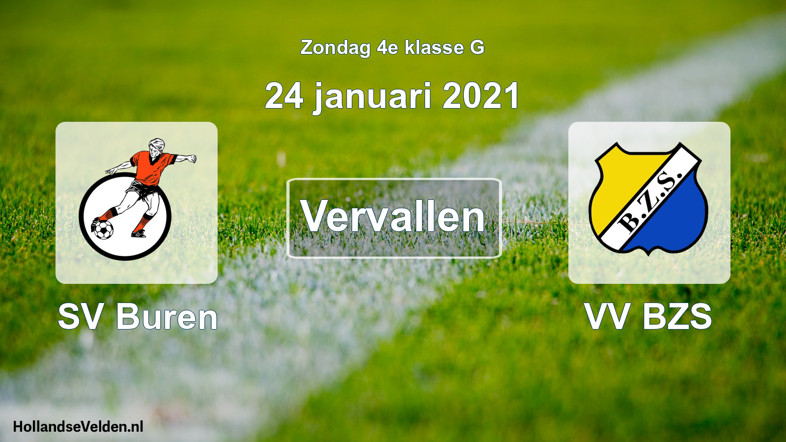 Scheduled Match: SV Buren - VV BZS (24 January 2021)