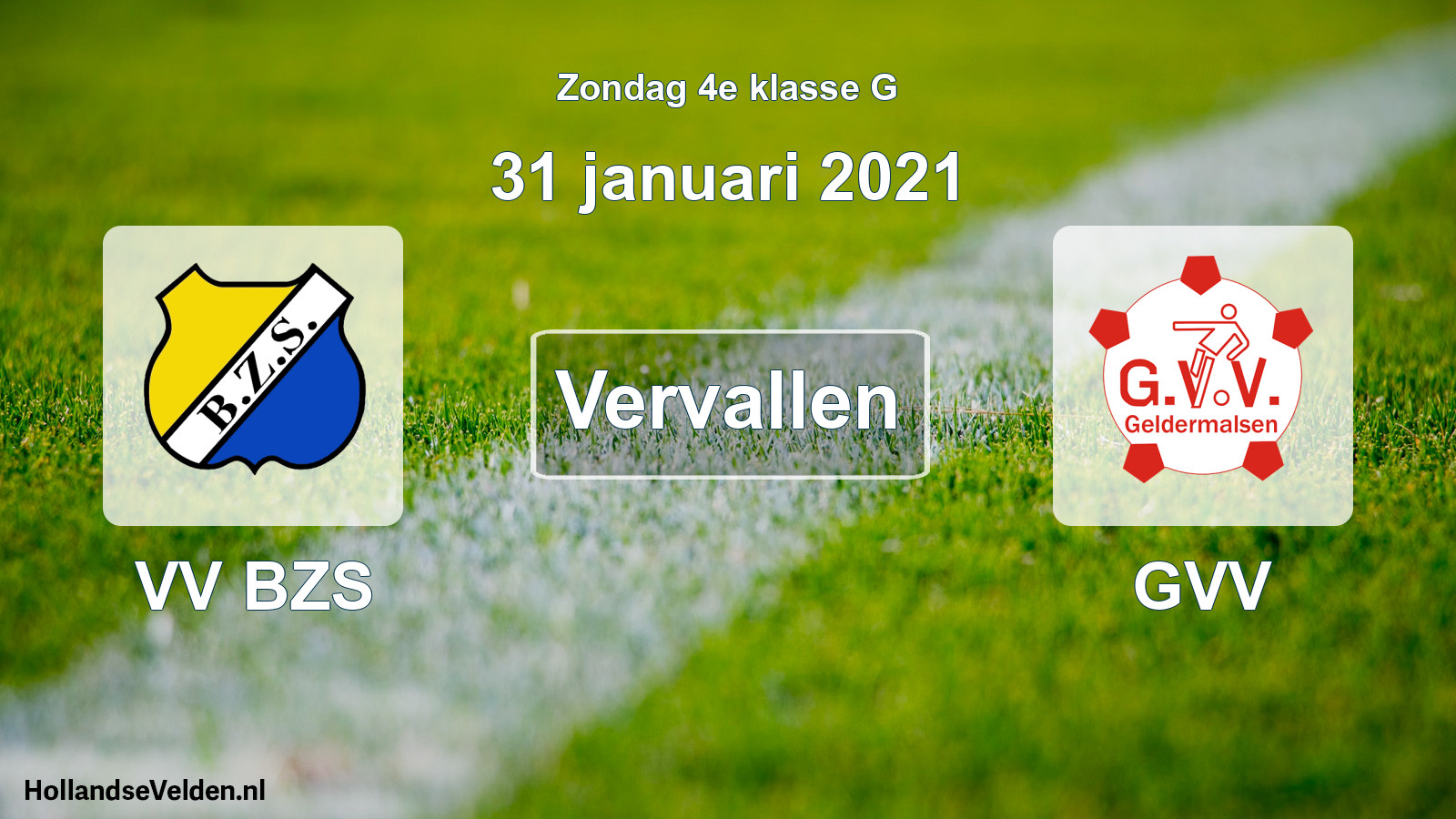 Scheduled Match: VV BZS - GVV (31 January 2021)