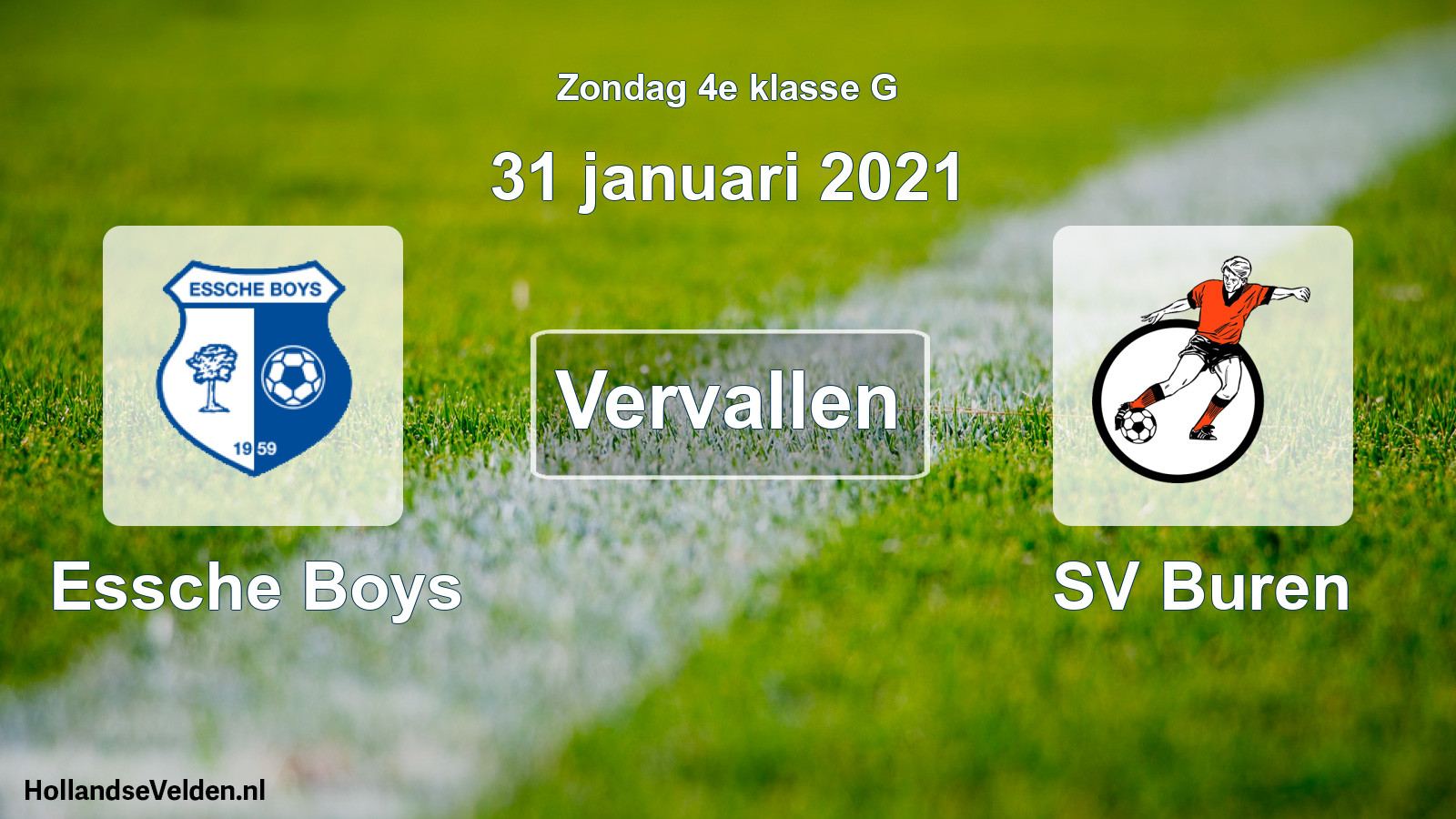 Scheduled Match: Essche Boys - SV Buren (31 January 2021)