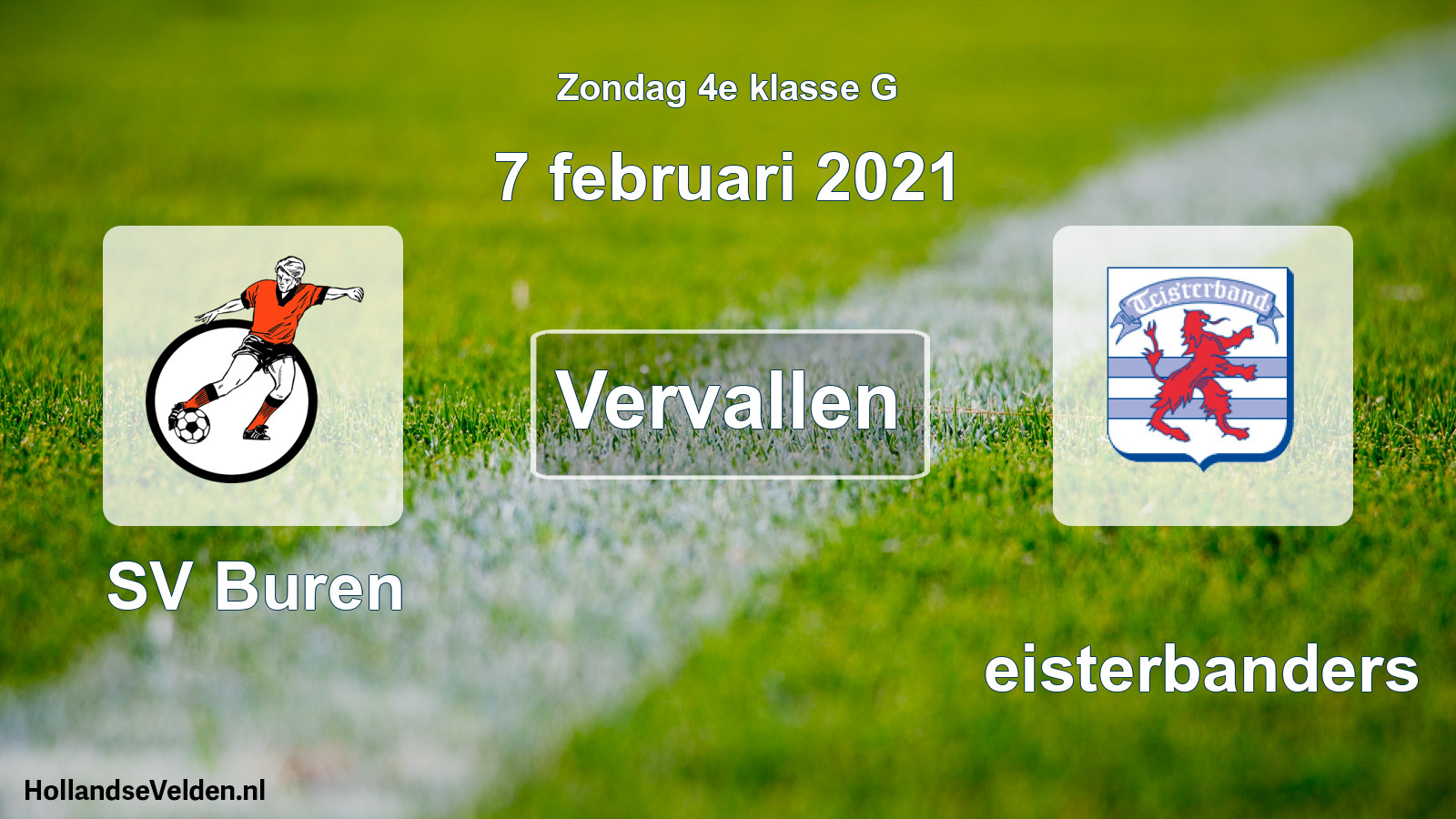 Scheduled Match: SV Buren - Teisterbanders (7 February 2021)