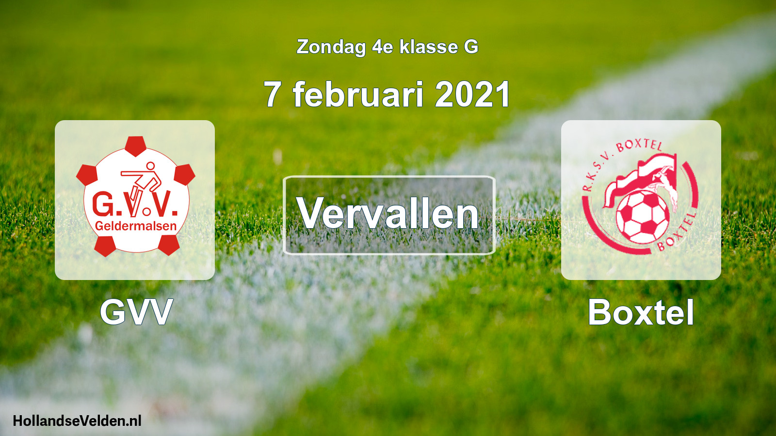 Scheduled Match: GVV - Boxtel (7 February 2021)