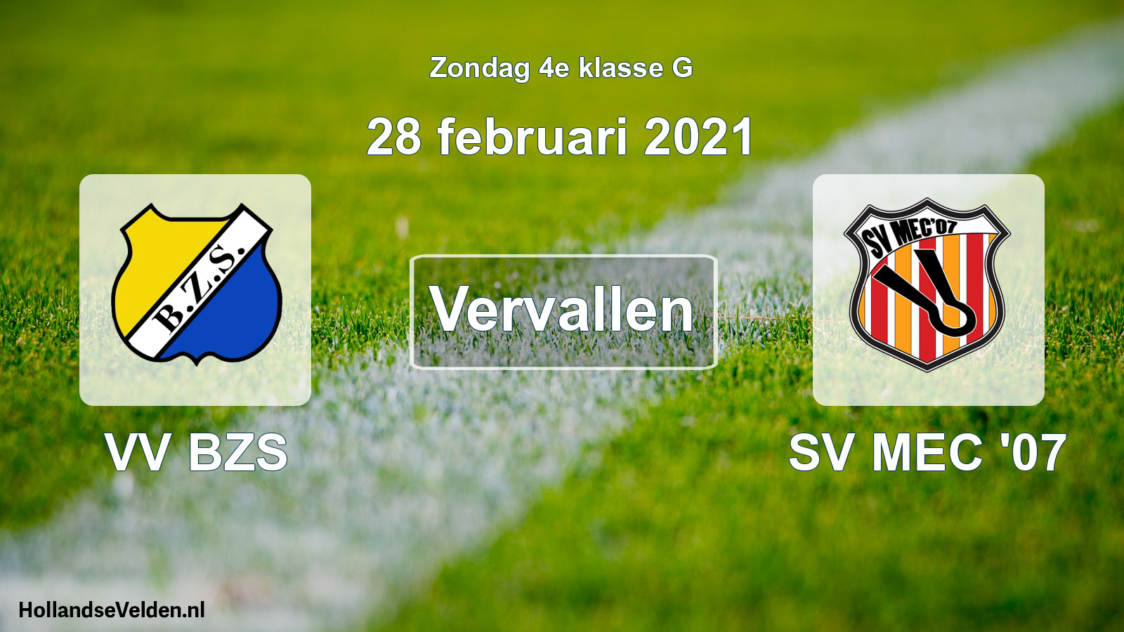 Scheduled Match: VV BZS - SV MEC '07 (28 February 2021)