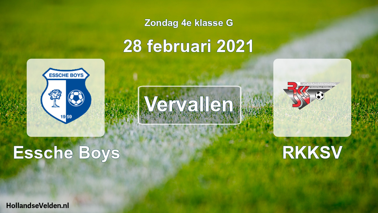 Scheduled Match: Essche Boys - RKKSV (28 February 2021)