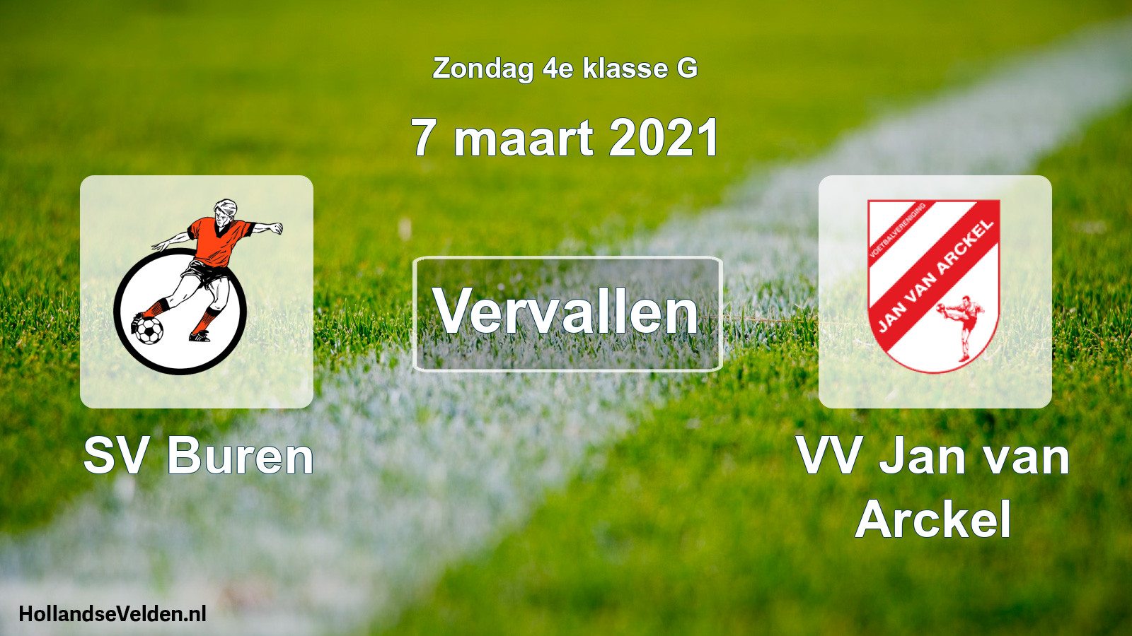 Scheduled Match: SV Buren - VV Jan van Arckel (7 March 2021)