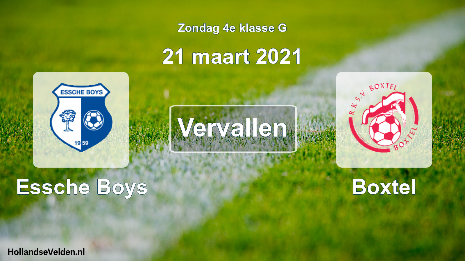 Scheduled Match: Essche Boys - Boxtel (21 March 2021)