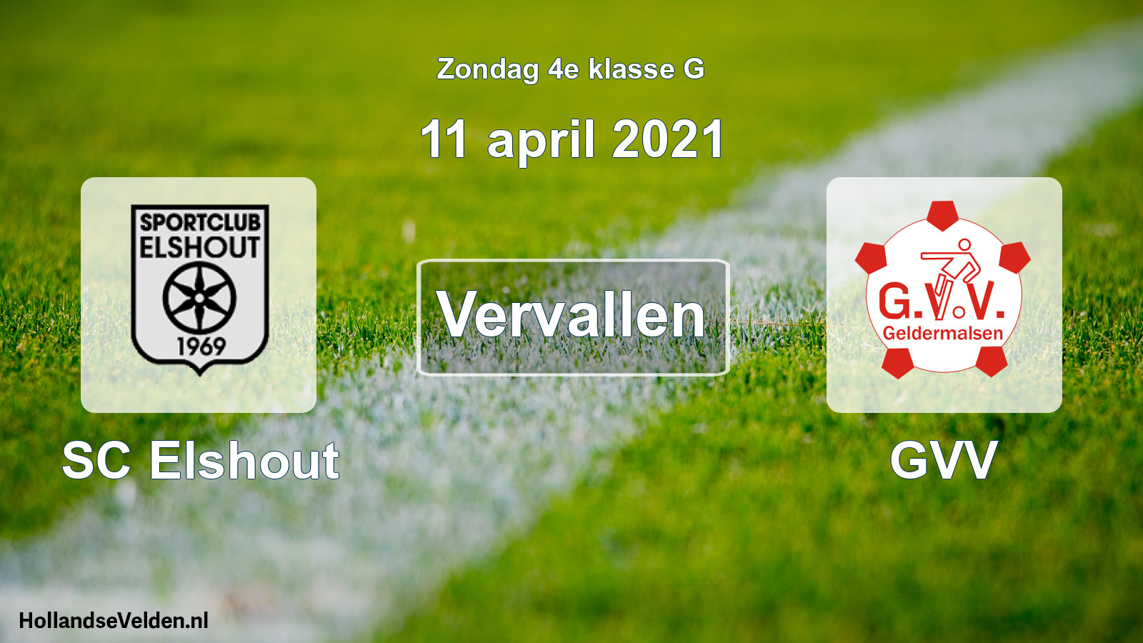 Scheduled Match: SC Elshout - GVV (11 April 2021)