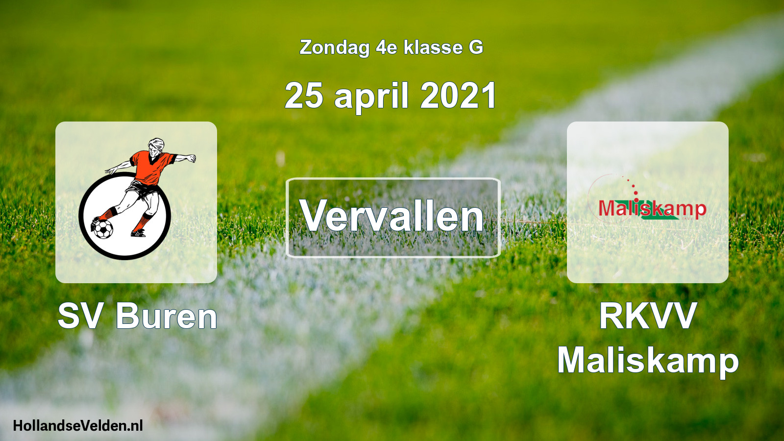 Scheduled Match: SV Buren - RKVV Maliskamp (25 April 2021)