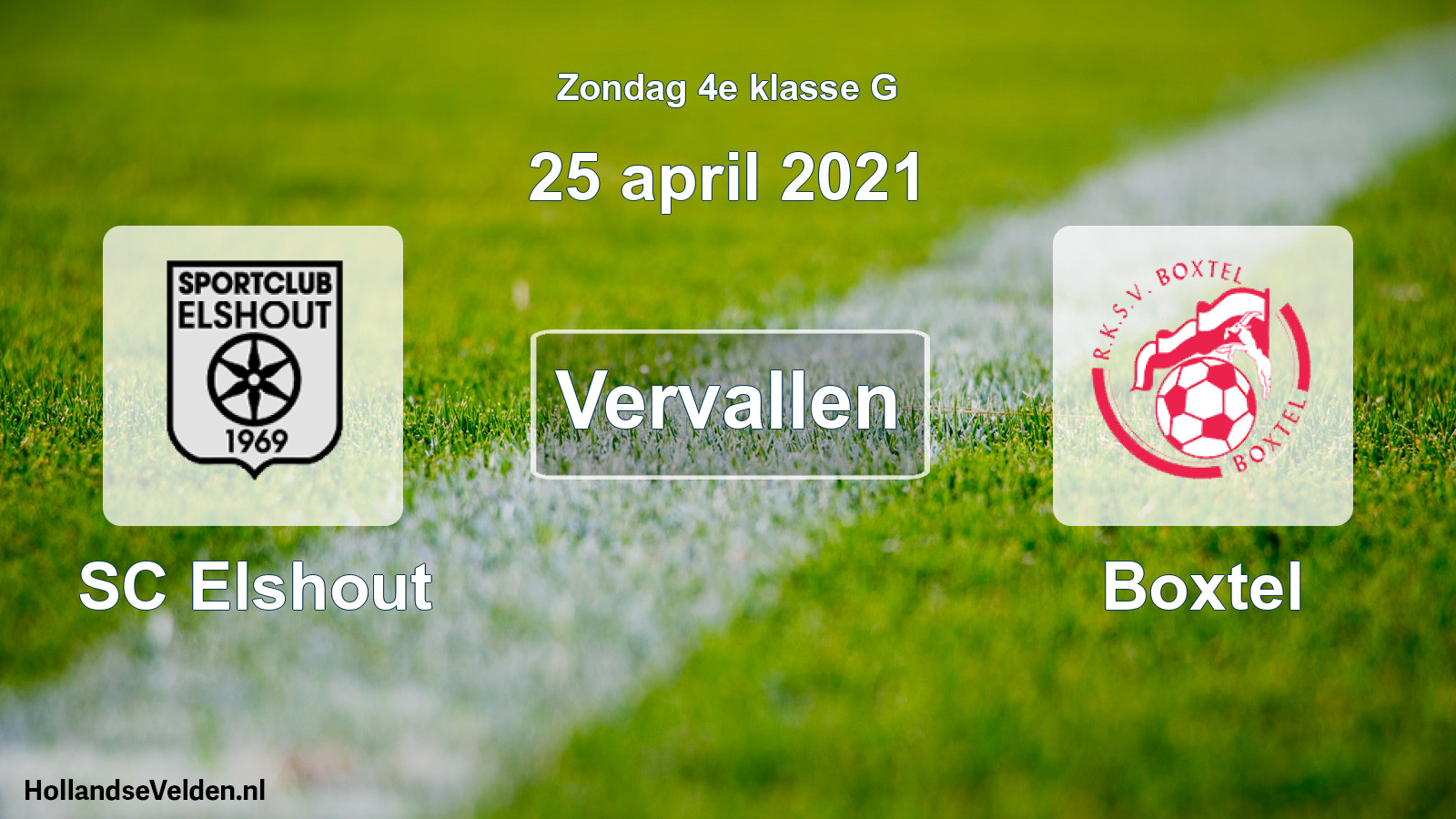 Scheduled Match: SC Elshout - Boxtel (25 April 2021)