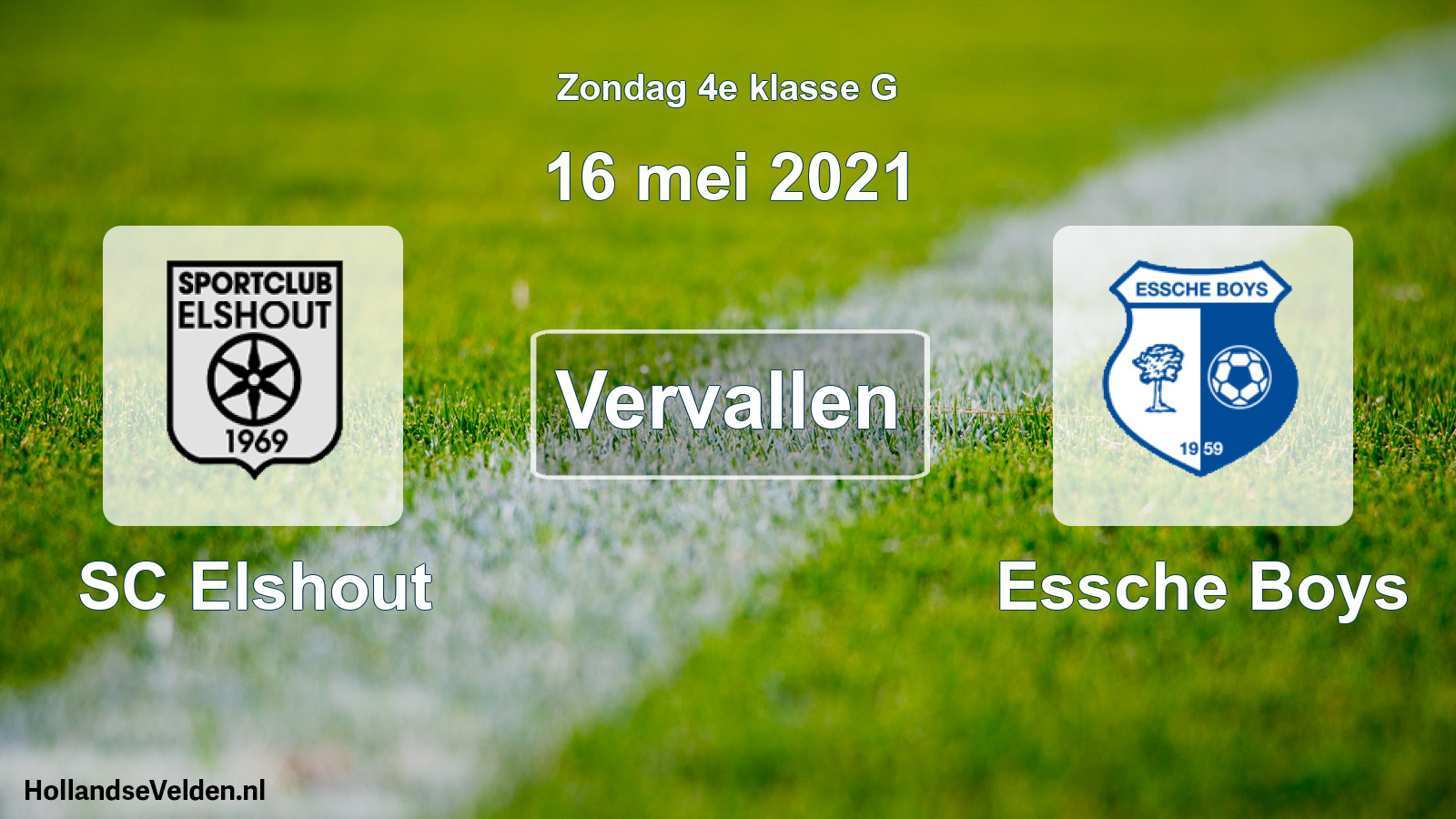 Scheduled Match: SC Elshout - Essche Boys (16 May 2021)