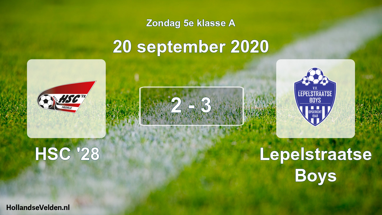 Total number of matches played: HSC '28 - Lepelstraatse Boys 2 - 3 (20 September 2020)