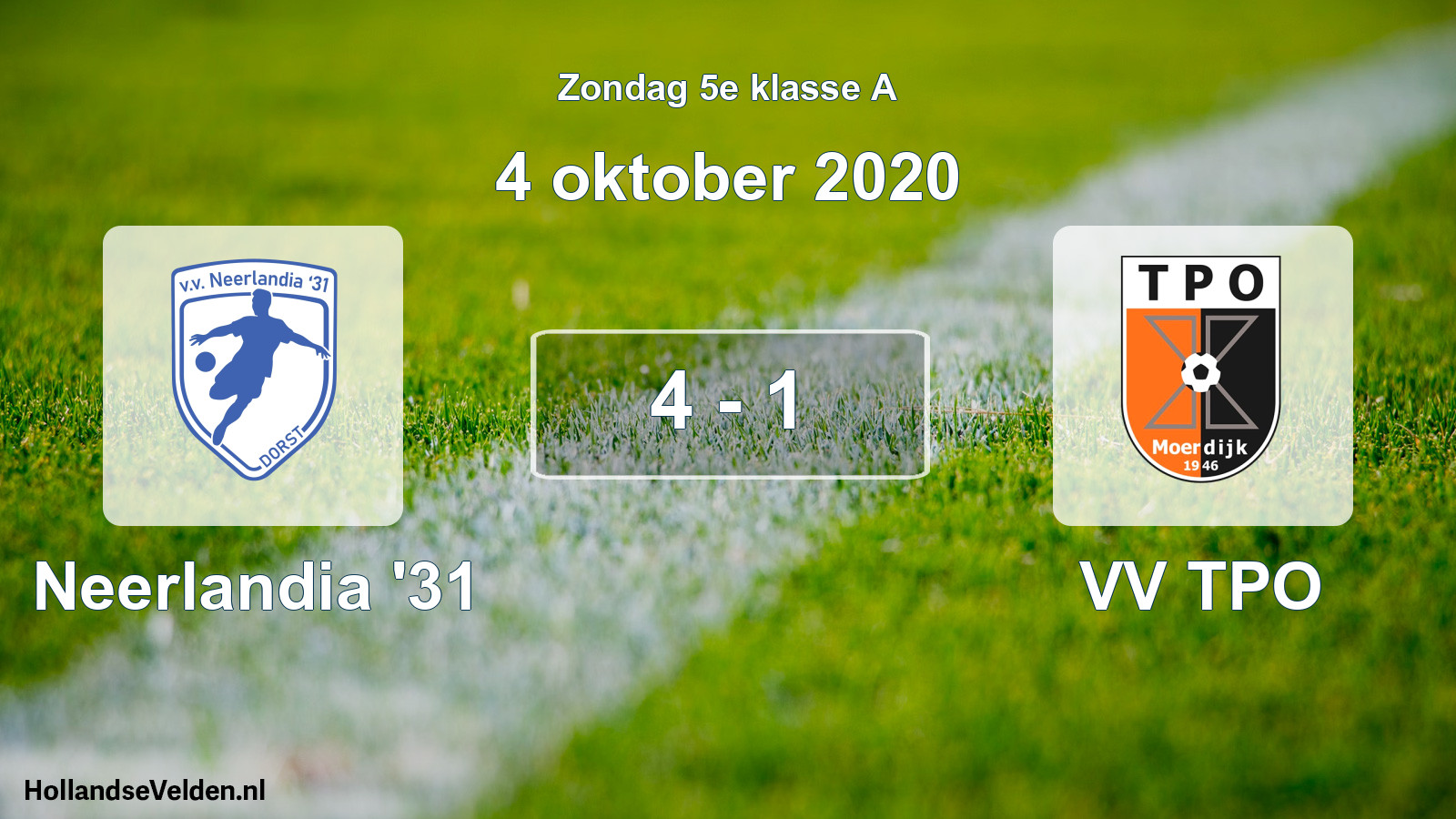 Total number of matches played: Neerlandia '31 - VV TPO 4 - 1 (4 October 2020)