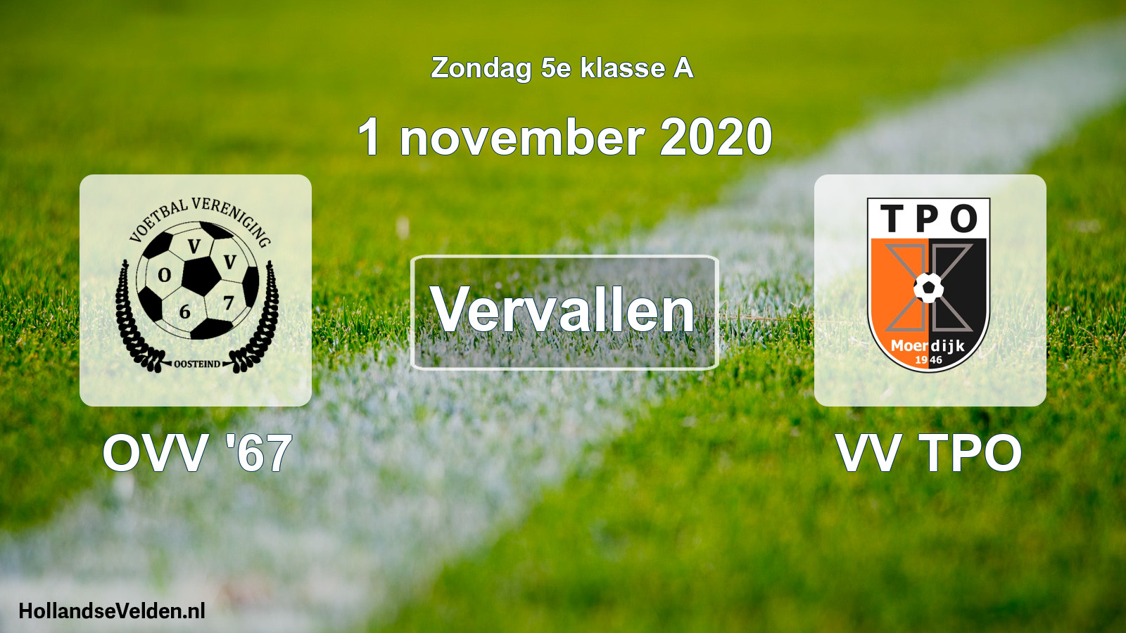 Scheduled Match: OVV '67 - VV TPO (1 November 2020)