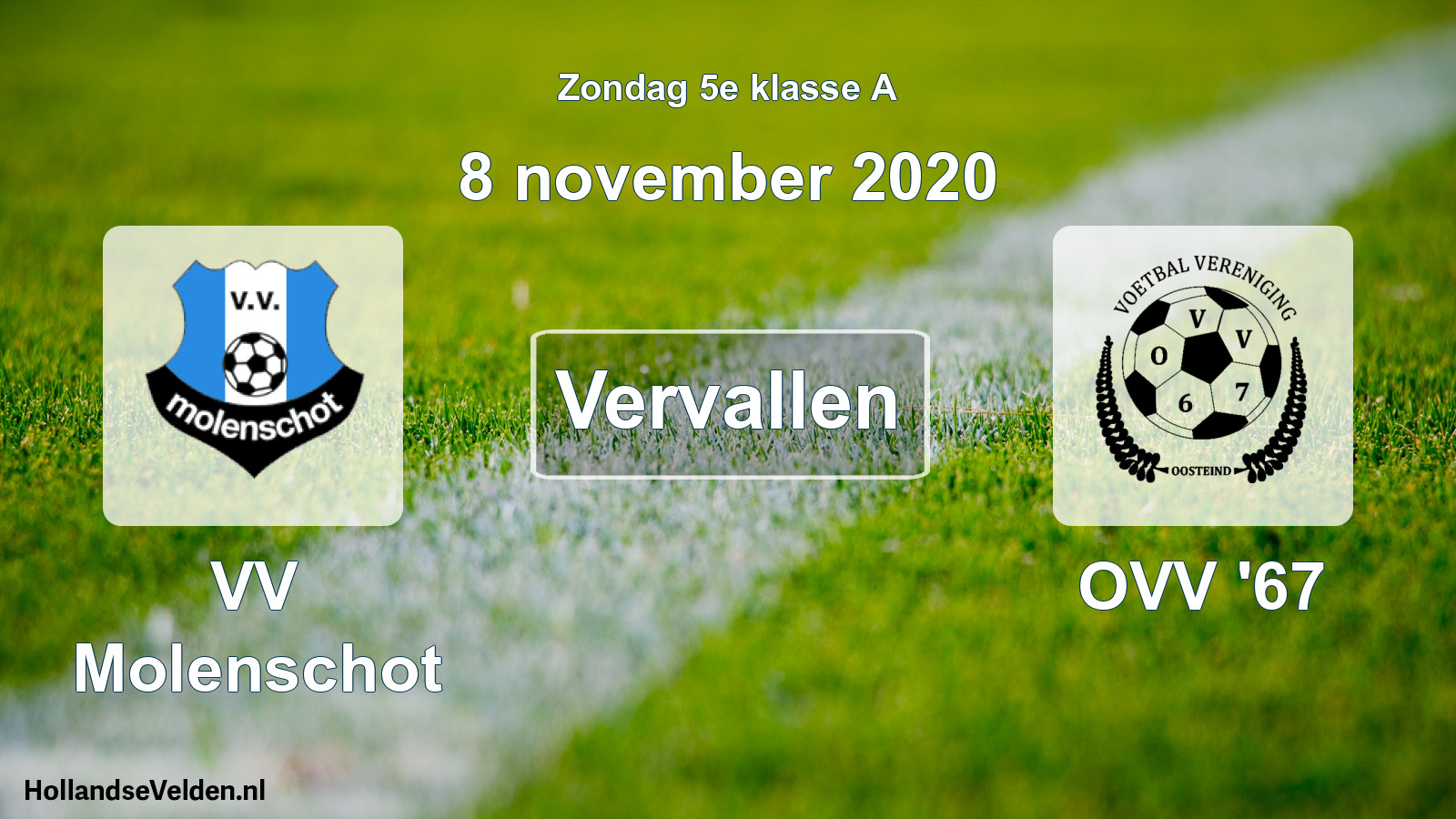 Scheduled Match: VV Molenschot - OVV '67 (8 November 2020)