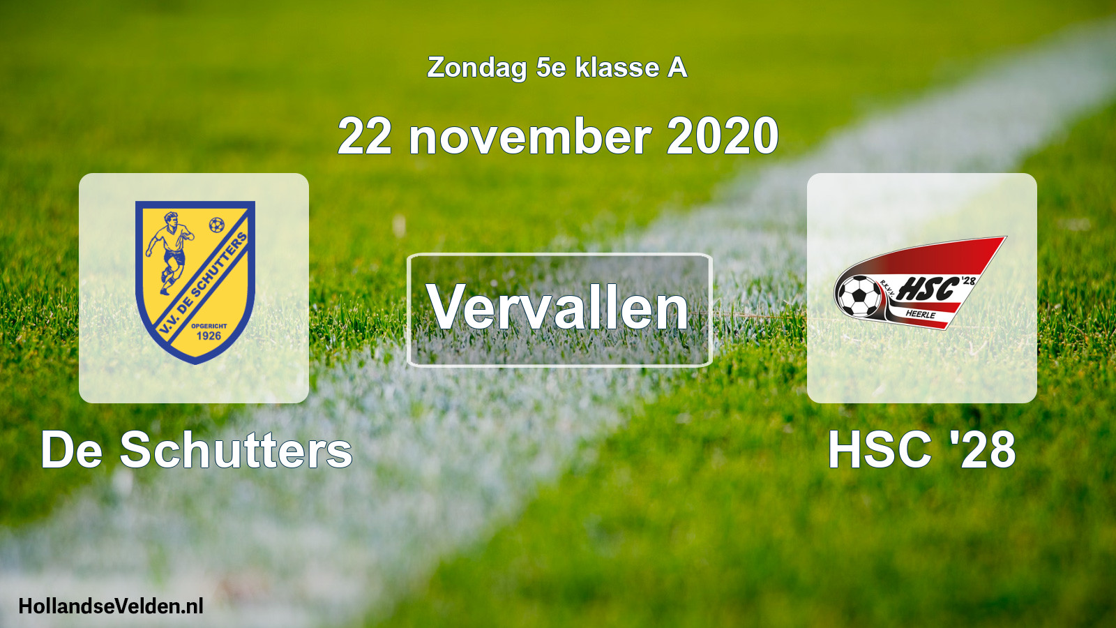 Scheduled Match: De Schutters - HSC '28 (22 November 2020)