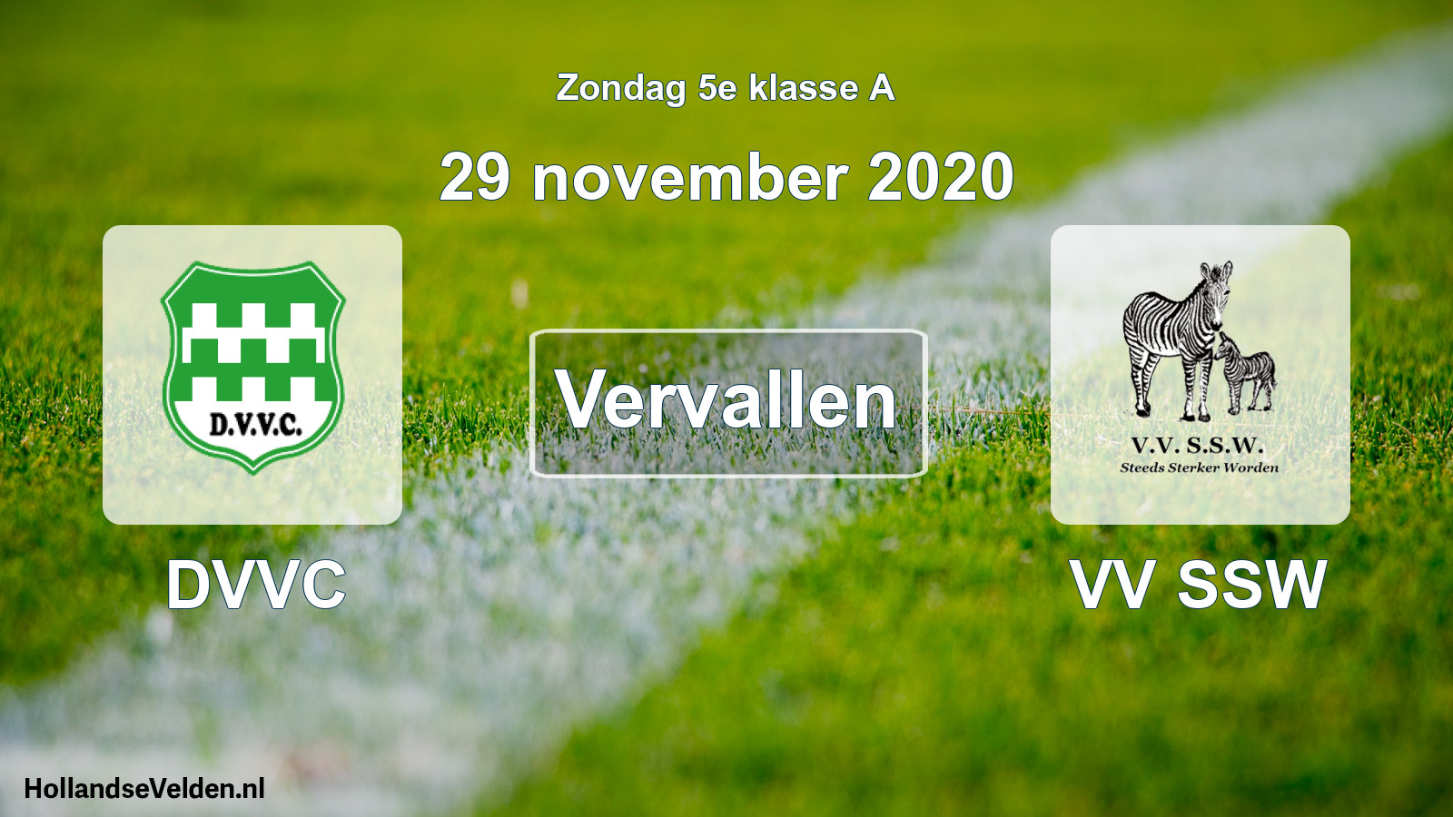 Scheduled Match: DVVC - VV SSW (29 November 2020)
