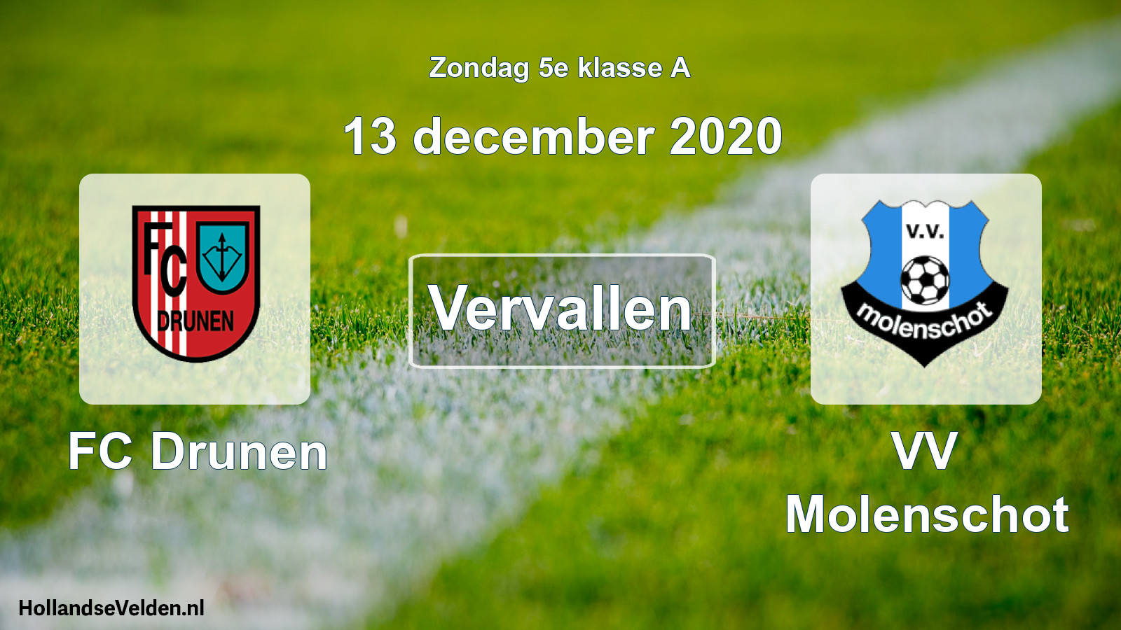 Scheduled Match: FC Drunen - VV Molenschot (13 December 2020)