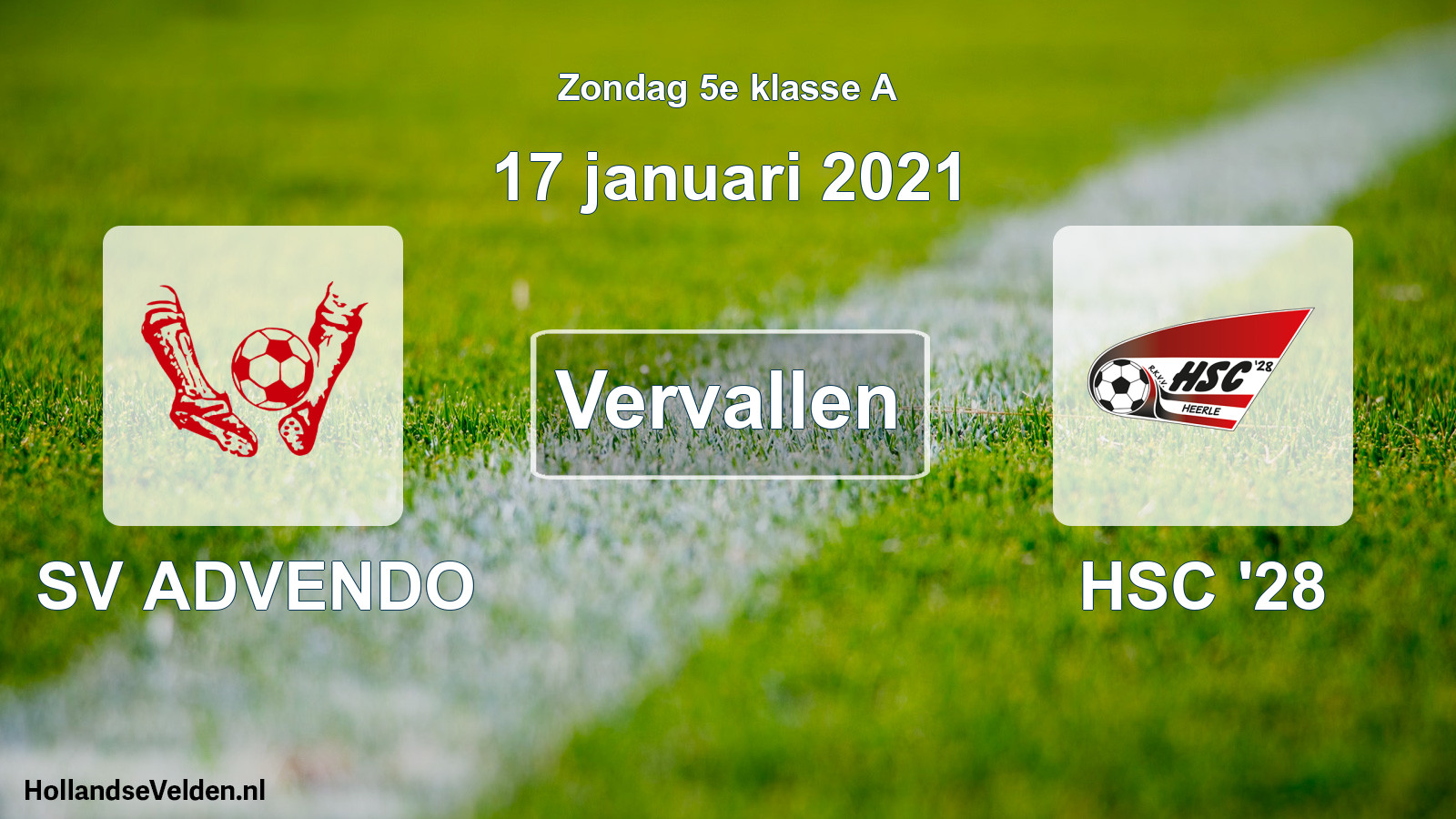 Scheduled Match: SV ADVENDO - HSC '28 (17 January 2021)