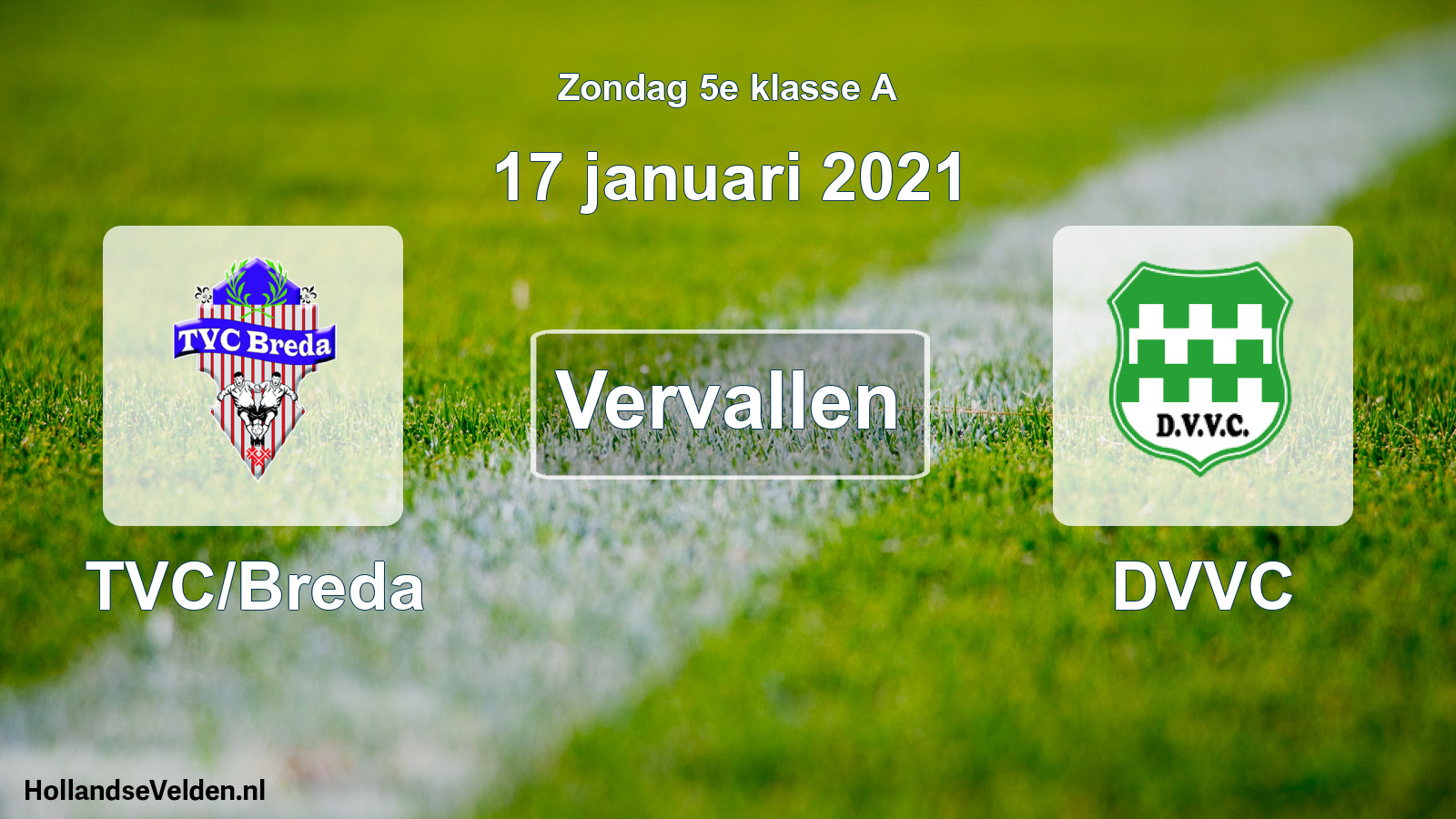 Scheduled Match: TVC/Breda - DVVC (17 January 2021)