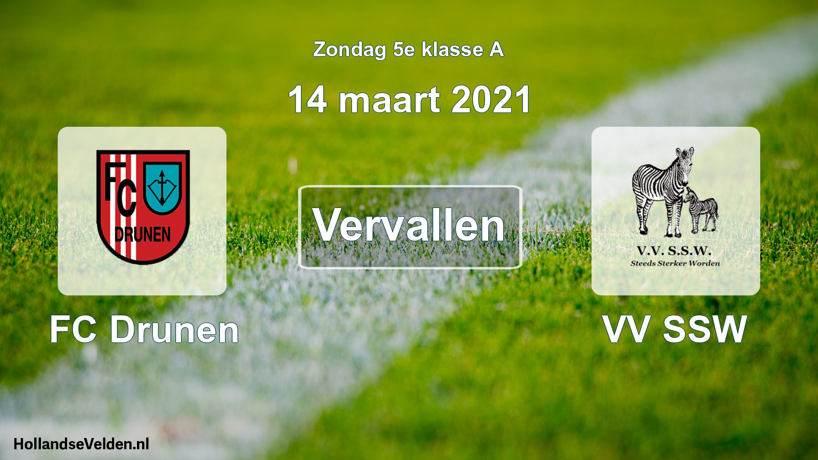 Scheduled Match: FC Drunen - VV SSW (14 March 2021)