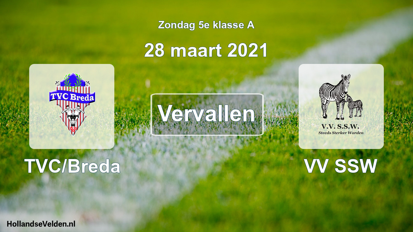 Scheduled Match: TVC/Breda - VV SSW (28 March 2021)