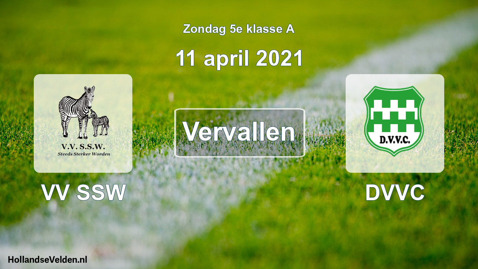 Scheduled Match: VV SSW - DVVC (11 April 2021)
