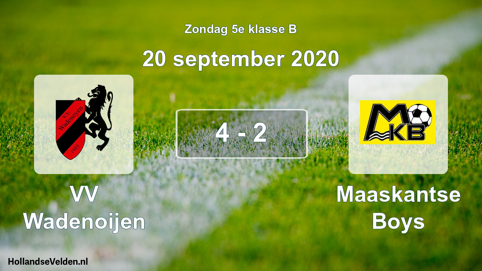 Total number of matches played: VV Wadenoijen - Maaskantse Boys 4 - 2 (20 September 2020)