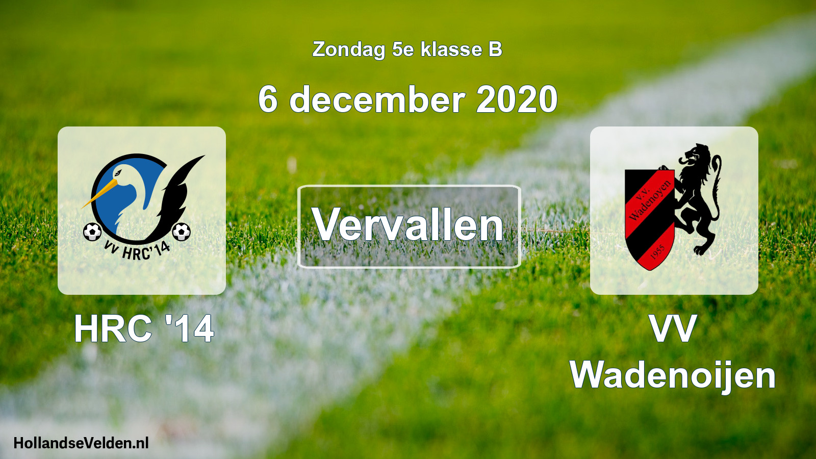 Scheduled Match: HRC '14 - VV Wadenoijen (6 December 2020)