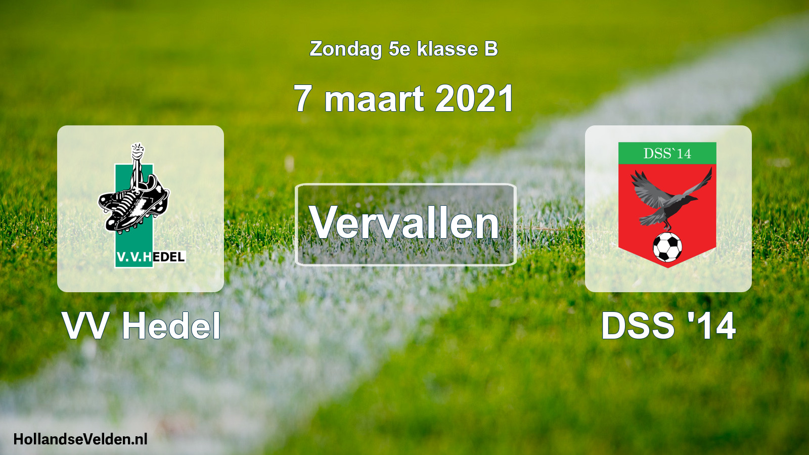 Scheduled Match: VV Hedel - DSS '14 (7 March 2021)
