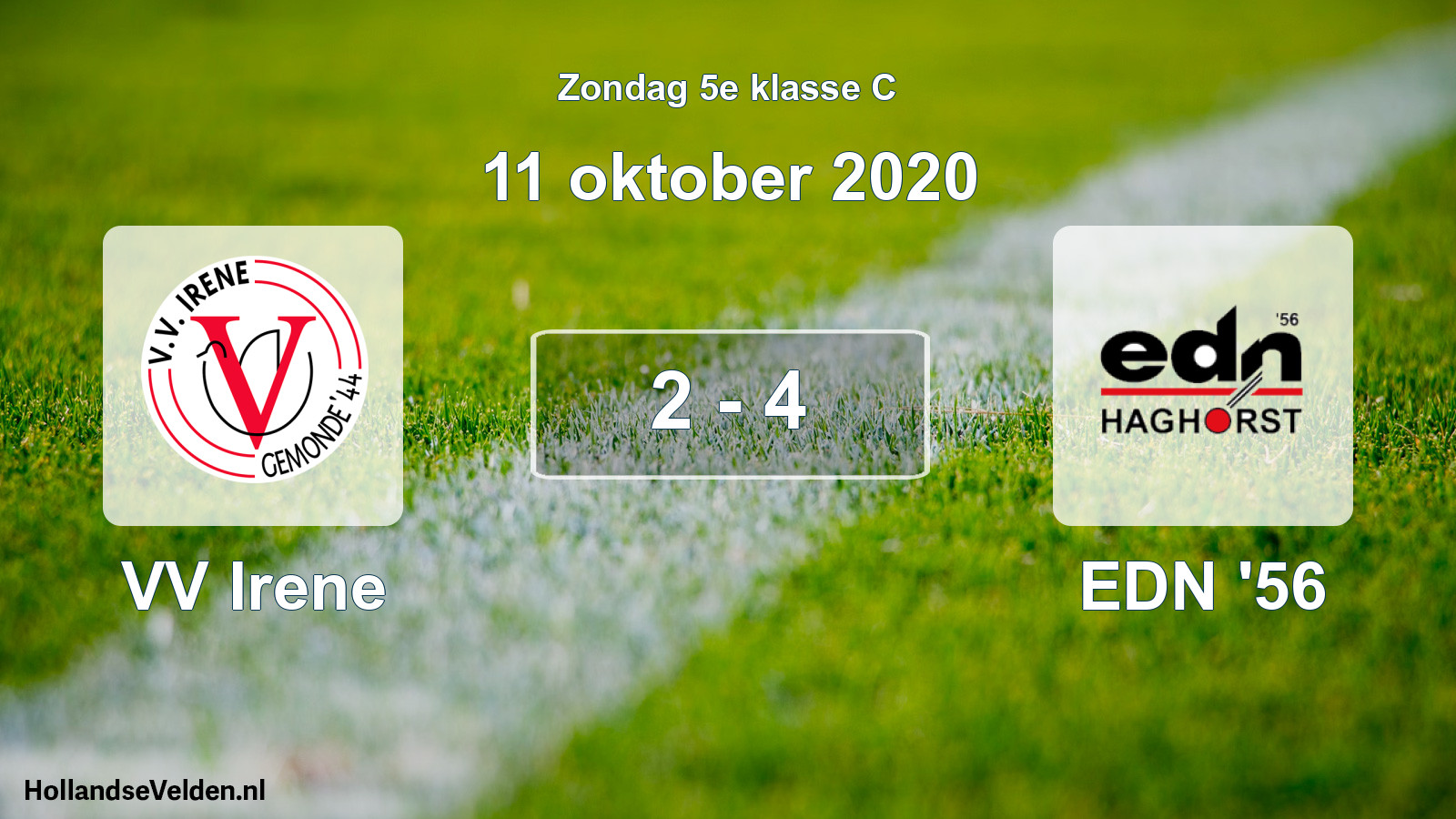 Total number of matches played: VV Irene - EDN '56 2 - 4 (11 October 2020)