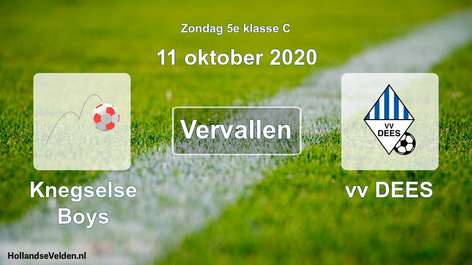 Scheduled Match: Knegselse Boys - vv DEES (11 October 2020)