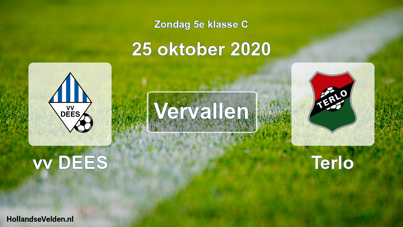 Scheduled Match: vv DEES - Terlo (25 October 2020)