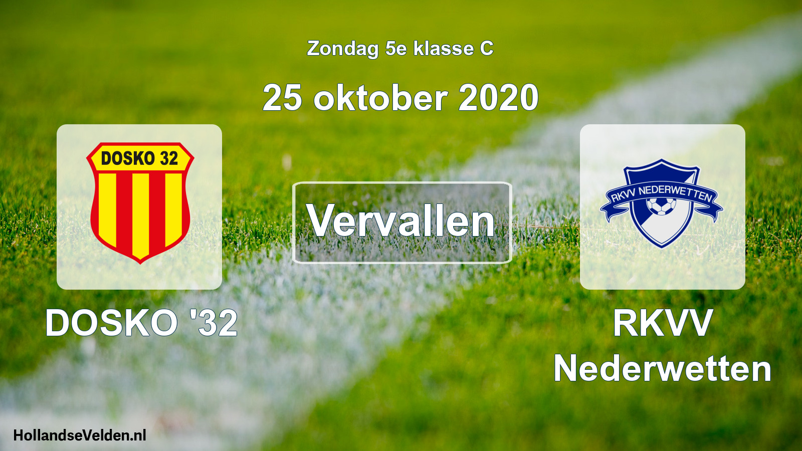 Scheduled Match: DOSKO '32 - RKVV Nederwetten (25 October 2020)